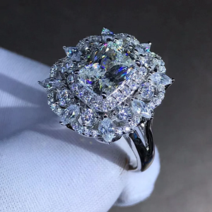 Bague de fiançailles en diamant Moissanite VVS de qualité supérieure, bijoux fins de luxe pour proposition de mariage, promesse, anniversaire, occasion spéciale - Product Image 4