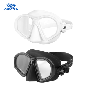 Máscara de Buceo de Doble Lente Aropec, Vidrio Templado de 4.0 mm, Silicona, Juego de Aletas de Buceo para Adultos, Antivaho, Impermeable - Product Image 1