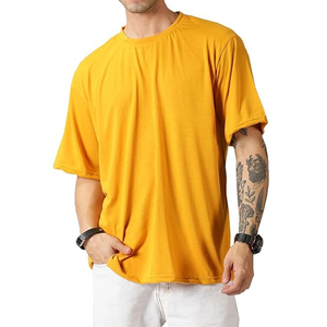 Camiseta de Algodón Extra Grande para Hombre, Tejido Transpirable, Corte Holgado, Ropa Urbana Moderna para la Generación Joven, Camiseta Extra Grande para Hombre - Product Image 1