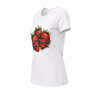 Camiseta con Estampado Gráfico para Mujer, Cuello Redondo, Manga Corta, Informal, de Algodón Suave, para Uso Diario y Estilo Urbano - Product Image 3