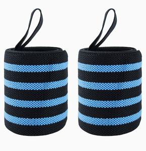 PROFIT SPORTS Wrist <b>Wraps</b> Black <b>White</b> Striped Neoprene Breathable Elastic Strap Hook Loop Anti-Slip Unisex Gym Weightlifting - Product Image 6