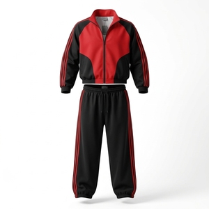 Conjunto Deportivo de Felpa Estilo Streetwear al por Mayor, Personalizado, Unisex, con Franjas Laterales y Bloques de Color, para Gimnasio y Deportes - Product Image 3