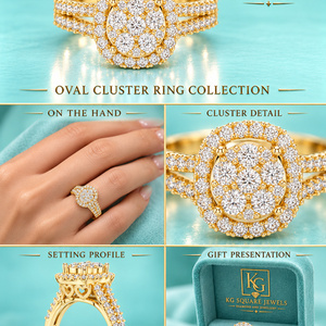 Anillo de Diamantes Redondos Brillantes, Elegante y Lujoso, Joyería Nupcial Clásica, Diseño de Joyería para Boda y Compromiso - Product Image 6