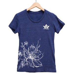 เสื้อยืดพิมพ์ลายดอกไม้สำหรับผู้หญิง แขนสั้น คอกลม ผ้าฝ้ายเจอร์ซีย์ ทรงเข้ารูป สไตล์ลำลอง สำหรับฤดูใบไม้ผลิและฤดูร้อน - Product Image 1