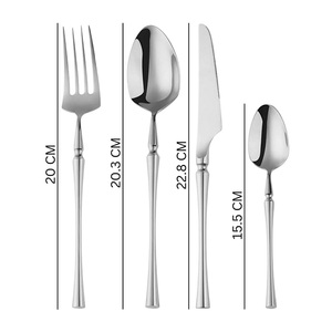 Luxury Wedding Stainless Steel Silver <b>Cutlery</b> <b>Set</b> Modern Design Durable & <b>Reusable</b> Mirror Polish - Product Image 5