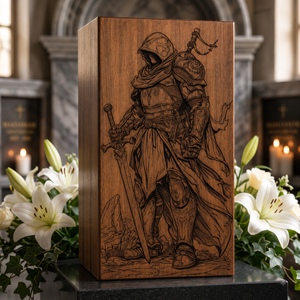 Natural Wood Cremation Urn Engraved <b>Memorial</b> <b>Keepsake</b> <b>Box</b> Custom Pet Ashes Casket Floral Decorative Funeral Supply - Product Image 4