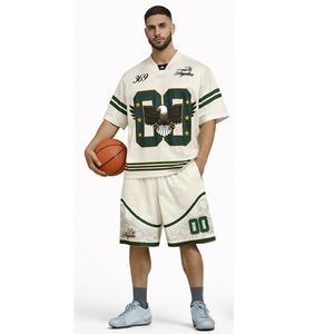 Conjunto de Camiseta y Pantalones Cortos de Fútbol Americano, Uniforme Deportivo Transpirable, Personalizado para Equipos, para Entrenamientos y Partidos - Product Image 2