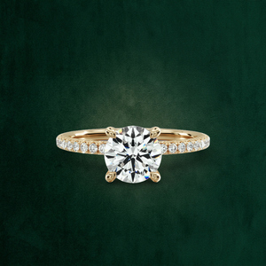 Anillo de compromiso Priya Fluted Cathedral de oro macizo de 22K con diamante clásico brillante cultivado en laboratorio, engaste de púas - Venta al por mayor de fábrica B2B - Product Image 3