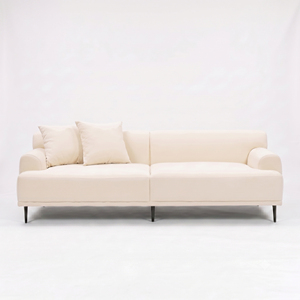 Wide 220 x <b>Deep</b> 85 cm Wood Couch Foam Fabric Two Seat Vietnam Minimalism Home Natural Wood Couch Sofa - Product Image 1