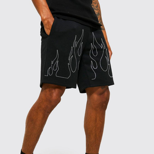 Pantalones Cortos de Hombre Oversize de Poliéster/Algodón Ecológico con Pedrería, Diseño de Llama Personalizado, Moda Casual de Verano para Playa - Product Image 2