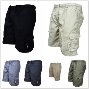 Shorts cargo pour homme de haute qualité, couleur unie, taille à cordon de serrage, séchage rapide, tissu Oxford, shorts décontractés en plusieurs couleurs - Product Image 1