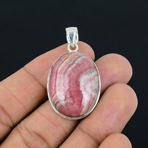 Women's Pendant Rhodochrosite Gemstone with Bezel Setting Designer 925 Sterling Silver Fine Jewelry Pendants <b>Gift</b> <b>for</b> <b>Her</b> - Product Image 4
