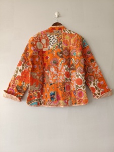 Organic <b>Quilted</b> Indian Cotton <b>Jacket</b> Reversible Block Print <b>Jacket</b> Black Warm <b>Jacket</b> <b>Quilted</b> <b>Jacket</b> Boho New Style <b>Jacket</b> - Product Image 2