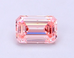 Diamant rose intense fantaisie de 0,98 carat, taille émeraude, cultivé en laboratoire CVD, clarté SI1, excellente taille, pierre précieuse non montée pour la création de bijoux - Product Image 1