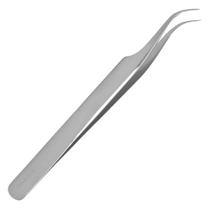 Pince à épiler courte et courbée pour extensions de cils, pince à épiler professionnelle pour extensions de cils - Product Image 2