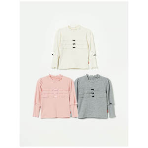 Camiseta Casual Estilo Coreano OZKIZ para Niñas de 2 a 6 Años, Moda Infantil al por Mayor con Decoración de Lazo para Primavera/Otoño - Product Image 1