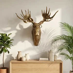 AK Brass Senior Philosopher Stag Cara decorativa en Metal Decoración para el hogar Colgante de pared Decoración para el hogar - Product Image 4