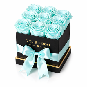 <b>Large</b> Eternal Rose Gift <b>Box</b> Square Natural Material Preserved Romantic Style for Mother's Day and Valentine's Day Gifts - Product Image 2