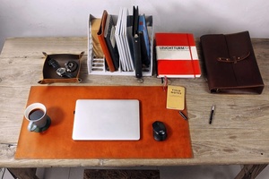 Mouse Pad Handmade Custom Genuine Leather Office Decor Accessories Table Protector LDP-0041D - Product Image 2