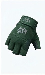 KLTW INT'L Leather <b>Half</b> Finger Breathable Non <b>Slip</b> Padded Workout Gloves Adjustable Wrist Strap Weight Lifting All Seasons - Product Image 5