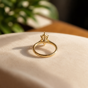 Anillo de Compromiso de Lujo con Diamante Marquise de Seis Puntas y Moissanita con Certificado GRA, Banda de Boda Chapada en Oro Amarillo para Mujer - Product Image 3