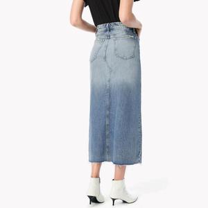 Custom Summer High Quality Wholesale Fashion Ladies <b>Split</b> Long Design Button Front Long Women Denim <b>Skirt</b> With <b>Split</b> - Product Image 1