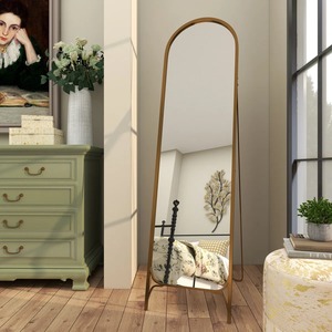Elegant Gold Frame <b>Standing</b> Mirror with Slim Shape Ideal for <b>Corner</b> Decoration in Shopping Mall Home and Hotel Spaces From India - Product Image 5