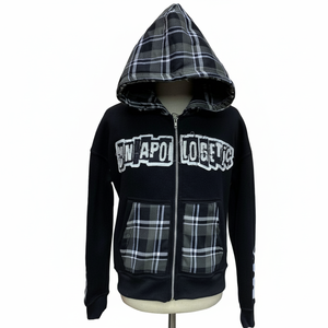Vente en gros de sweats à capuche pour hommes de haute qualité, personnalisés avec logo brodé, fermeture éclair, hiver, poids lourd 450 g/m², 100 % coton premium - Product Image 2