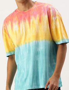 T-shirt en coton 100% éco-responsable tie-dye pour homme, coupe ample, imprimé, prix de gros, haute qualité, t-shirt décontracté d'été pour homme - Product Image 6