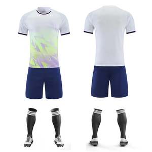 Uniforme de Fútbol Sublimado Personalizado, Verde Menta y Azul Marino, Cuello Redondo, Manga Corta, Transpirable, Absorbe la Humedad, Ropa Deportiva para Adultos - Product Image 3