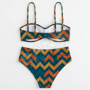New High Waist <b>Plus</b> <b>Size</b> Women's Beach Printed Swimwear Breathable Women <b>Bikini</b> <b>Set</b> With Push up Two Piece Beachwear - Product Image 2