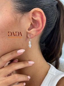 Luxury Pear Cut Lab Grown <b>Diamond</b> Drop Hoop <b>Earrings</b> for Women Elegant White Gold <b>Diamond</b> <b>Dangle</b> <b>Earrings</b> for Everyday Wear - Product Image 4