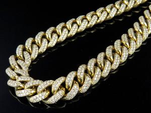 Cadena de eslabones cubanos de plata S925 con moissanita, chapada en oro, estilo Iced Out, para hombre, regalo para bodas y fiestas - Product Image 3