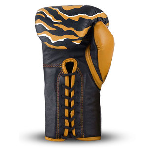 Guantes de Boxeo Profesionales de Cuero de Alta Calidad con Diseño de Rayas de Tigre, Personalizados OEM, con Agarre para las Manos y Soporte para la Muñeca con Cordones - Product Image 2