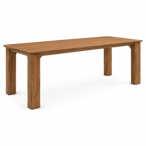 Mesa de Comedor Moderna de Madera de Teca Sólida con Patas Cuadradas Biseladas |   Juego de Comedor de Lujo Europeo Hecho a Mano para Apartamento - Product Image 3