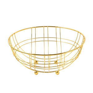Deluxe Quality Gold Metal Wire Fruit <b>Basket</b> for Kitchen Decorative Fruit Bowl for Dining <b>Table</b> Iron Art Vegetable Storage Holder - Product Image 5