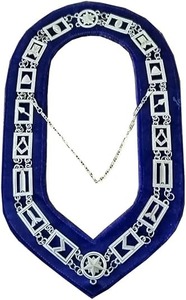 Collar de Cadena de Estafeta Junior de la Logia Azul con Joya Plateada, Luna y Estrellas, para Regalia Masónica - Product Image 3