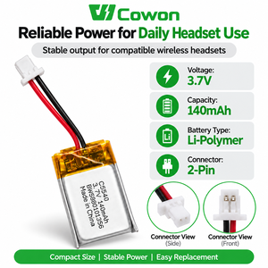Batterie Li-polymère rechargeable Cowon 3.7V 140mAh 84479-01 86180-01 85Q98AA pour Poly <span class=keywords><strong>CS540</strong></span> CS540A - Product Image 2
