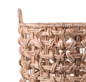 Wholesale Natural Open Weave Water Hyacinth <b>Basket</b> Handcrafted Storage Laundry <b>Hamper</b> with Sturdy Handles Eco Friendly Bulk - Product Image 4