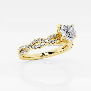 Anillo de diamante cultivado en laboratorio IGI/GIA, joyería en forma de corazón de oro de 14K para mujer, compromiso Vintage/anillo de boda, Perla para fiestas finas - Product Image 4