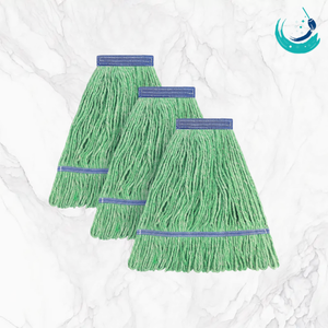 KSR Premium Green Quick <b>Dry</b> Cotton <b>Mop</b> High Quality Reusable Design Efficient 4 Side Wringing System Durable 2" Blue Band - Product Image 3
