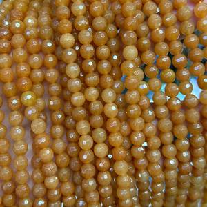 Cuentas facetadas de aventurina naranja, cuentas redondas de piedras preciosas naturales, hebra para hacer joyas, manualidades DIY - Product Image 2