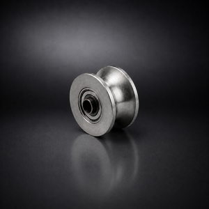 Heavy duty industrial pulley <b>roller</b> assembly with precision machined <b>metal</b> components for efficient rotation support in mechanic - Product Image 5