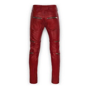 Fashionable <b>Men's</b> <b>Leather</b> <b>Pants</b> Slim Fit Comfortable Casual Waterproof Autumn Zipper Fly - Product Image 4