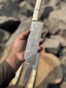 Premium Damascus Kitchen <b>Knife</b> Set Handmade Pattern Steel Chef Cutlery Collection OEM ODM with <b>bone</b> <b>handle</b> kitchen use - Product Image 6