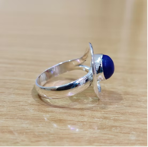Unisex Lapis Lazuli <b>Statement</b> <b>Ring</b> Crafted 925 <b>Silver</b> - Fine Jewelry for Everyday Wear & Occasion Gift - Product Image 3