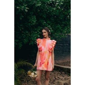 Vestido Rosa Ember de Alta Calidad para Mujer, Lleva el Sol Hecho a Mano con Ella, Hecho de Popelina 100% Algodón, Venta al Por Mayor - Product Image 1