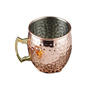Copper <b>Mug</b> With Handle Hammered Finish <b>Vintage</b> Style Drink Cup Heat Resistant For Home Use Barware Applications & Functions - Product Image 5
