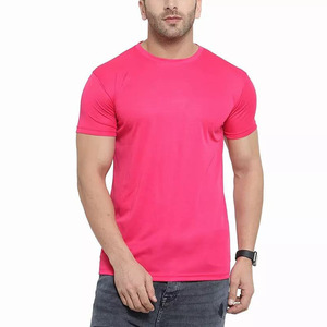เสื้อยืดผู้ชายสีชมพู แขนสั้น คอกลม ทรงเข้ารูป สไตล์ลำลอง ผ้าเจอร์ซีย์ถัก สีพื้น ความยาวปกติ รุ่นปี 2026 มีจำหน่ายขายออนไลน์ - Product Image 3
