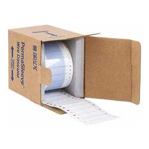 Étiquettes thermorétractables Brady PermaSleeve pour câbles, diamètre 3/8 po, résistantes aux UV et à l'eau, pour imprimantes à noyaux de 3 po - Product Image 1